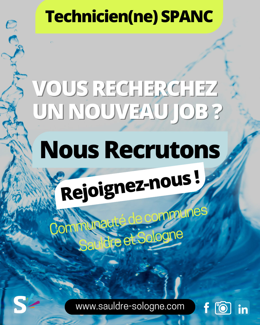 Technicien(ne) SPANC Vous recherchez un nouveau job ? Rejoignez-nous