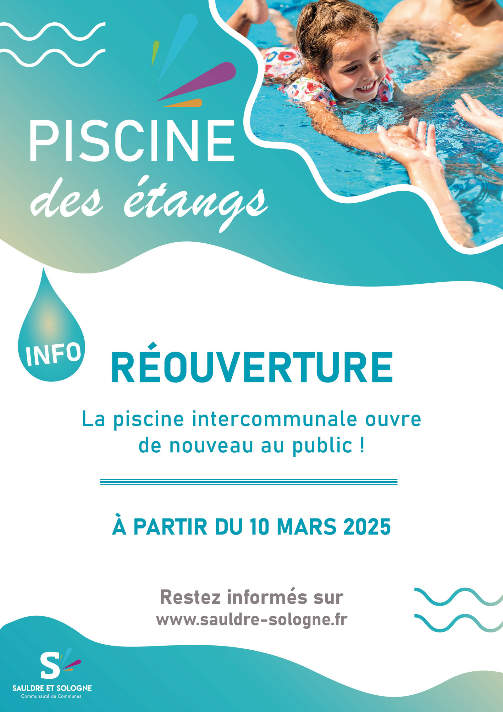 réouverture de la piscine au public à partir du 10 mars 2025