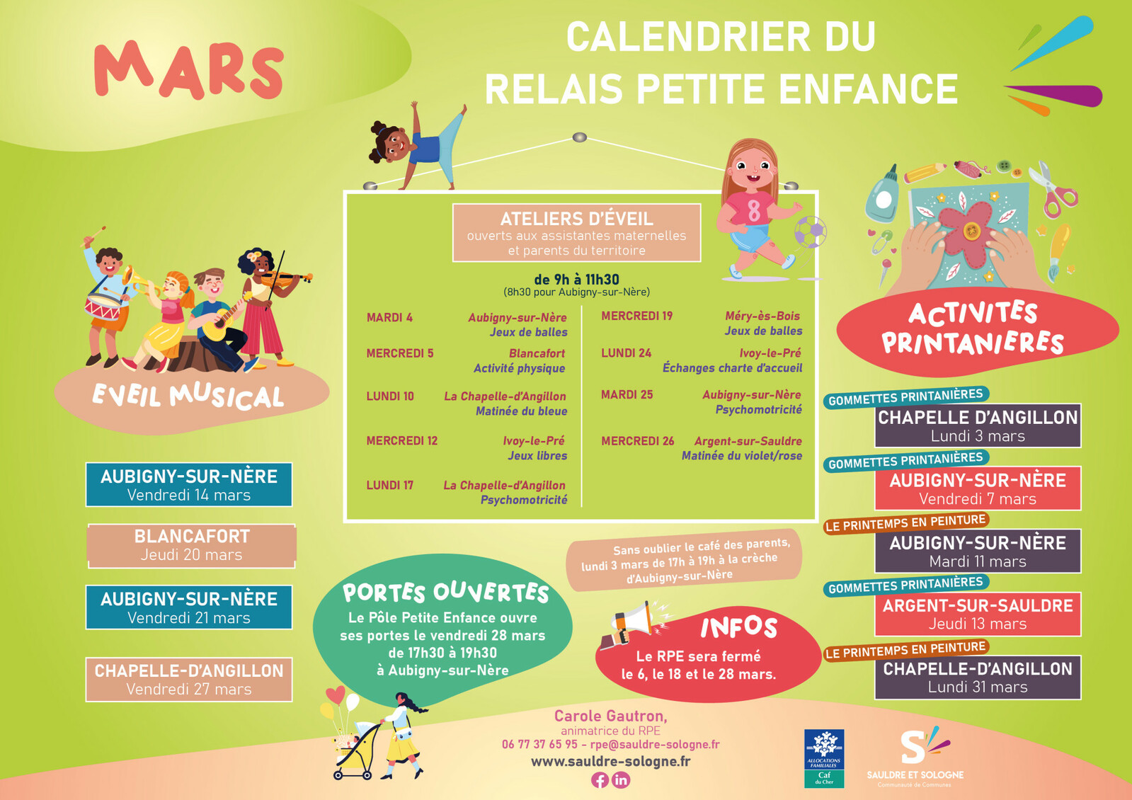 Calendrier du relais de petite Enfance